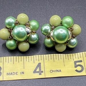 Vintage 1950’s Japan Cluster Bead Earrings